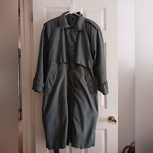 Vintage British Piper Green Trench Coat